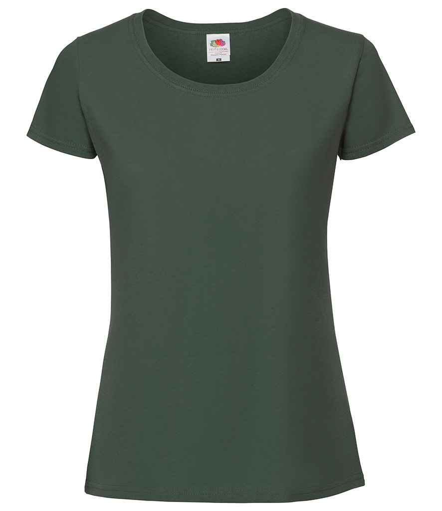 Fruit of the Loom Ladies Ringspun Premium T-Shirt in Bottle Green by Fruit of the Loom — Custom branded clothing by Print Press, featuring premium embroidery produced in our specialist print lab in the UK.