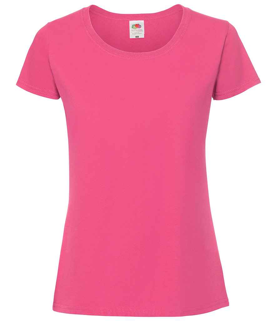 Fruit of the Loom Ladies Ringspun Premium T-Shirt in Fuchsia by Fruit of the Loom — Custom branded clothing by Print Press, featuring premium embroidery produced in our specialist print lab in the UK.