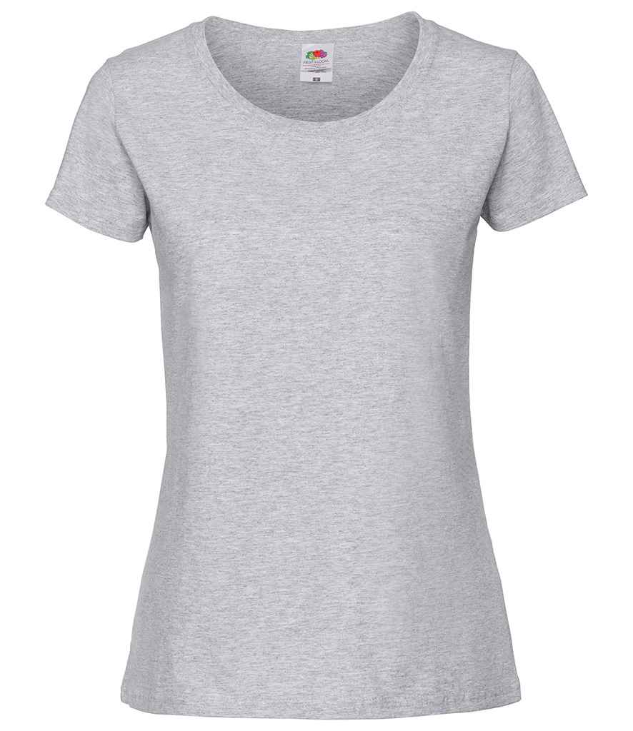 Fruit of the Loom Ladies Ringspun Premium T-Shirt in Heather Grey by Fruit of the Loom — Custom branded clothing by Print Press, featuring premium embroidery produced in our specialist print lab in the UK.
