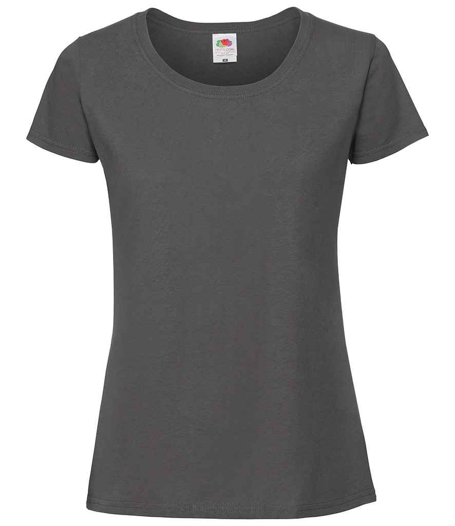 Fruit of the Loom Ladies Ringspun Premium T-Shirt in Light Graphite by Fruit of the Loom — Custom branded clothing by Print Press, featuring premium embroidery produced in our specialist print lab in the UK.