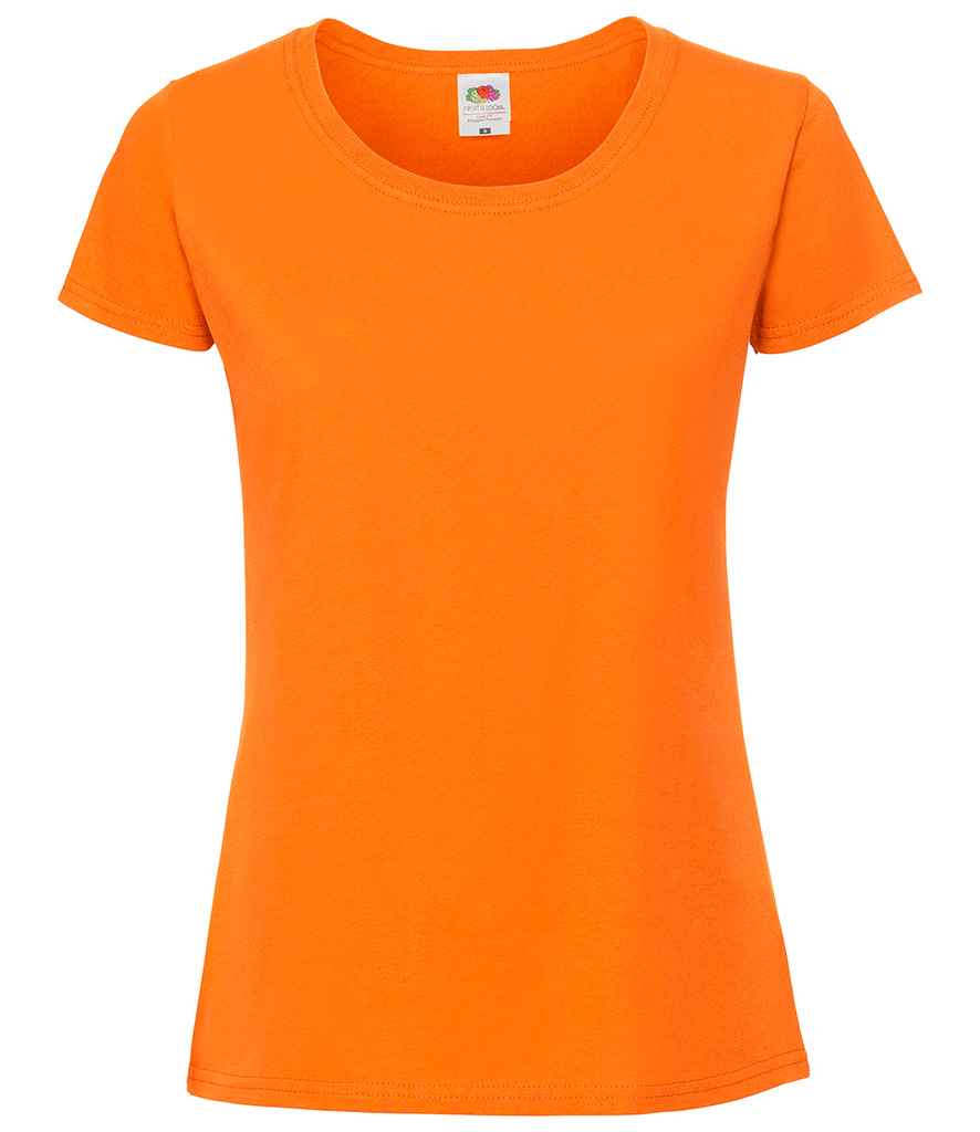 Fruit of the Loom Ladies Ringspun Premium T-Shirt in Orange by Fruit of the Loom — Custom branded clothing by Print Press, featuring premium embroidery produced in our specialist print lab in the UK.