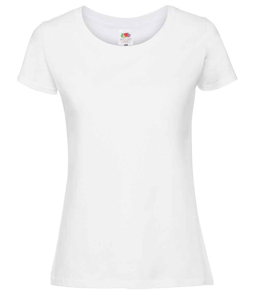Fruit of the Loom Ladies Ringspun Premium T-Shirt in White by Fruit of the Loom — Custom branded clothing by Print Press, featuring premium embroidery produced in our specialist print lab in the UK.