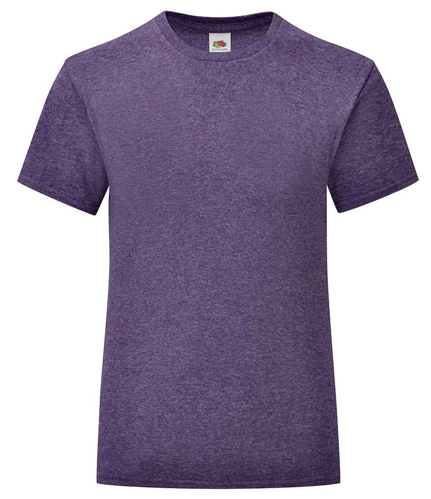 Fruit of the Loom Girls Iconic 150 T-Shirt in Heather Purple by Fruit of the Loom — Custom branded clothing by Print Press, featuring premium embroidery produced in our specialist print lab in the UK.