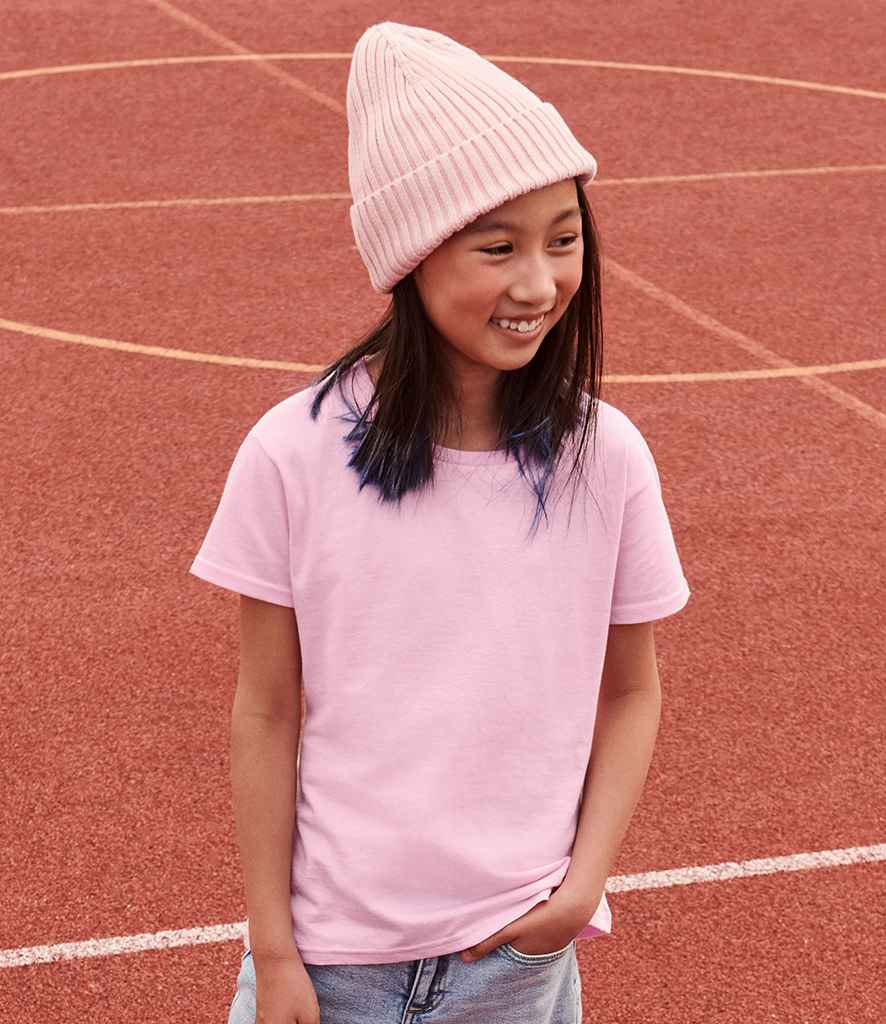 Fruit of the Loom Girls Iconic 150 T-Shirt in Light Pink by Fruit of the Loom — Custom branded clothing by Print Press, featuring premium embroidery produced in our specialist print lab in the UK.