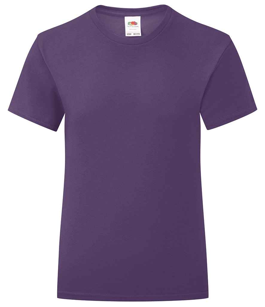 Fruit of the Loom Girls Iconic 150 T-Shirt in Purple by Fruit of the Loom — Custom branded clothing by Print Press, featuring premium embroidery produced in our specialist print lab in the UK.