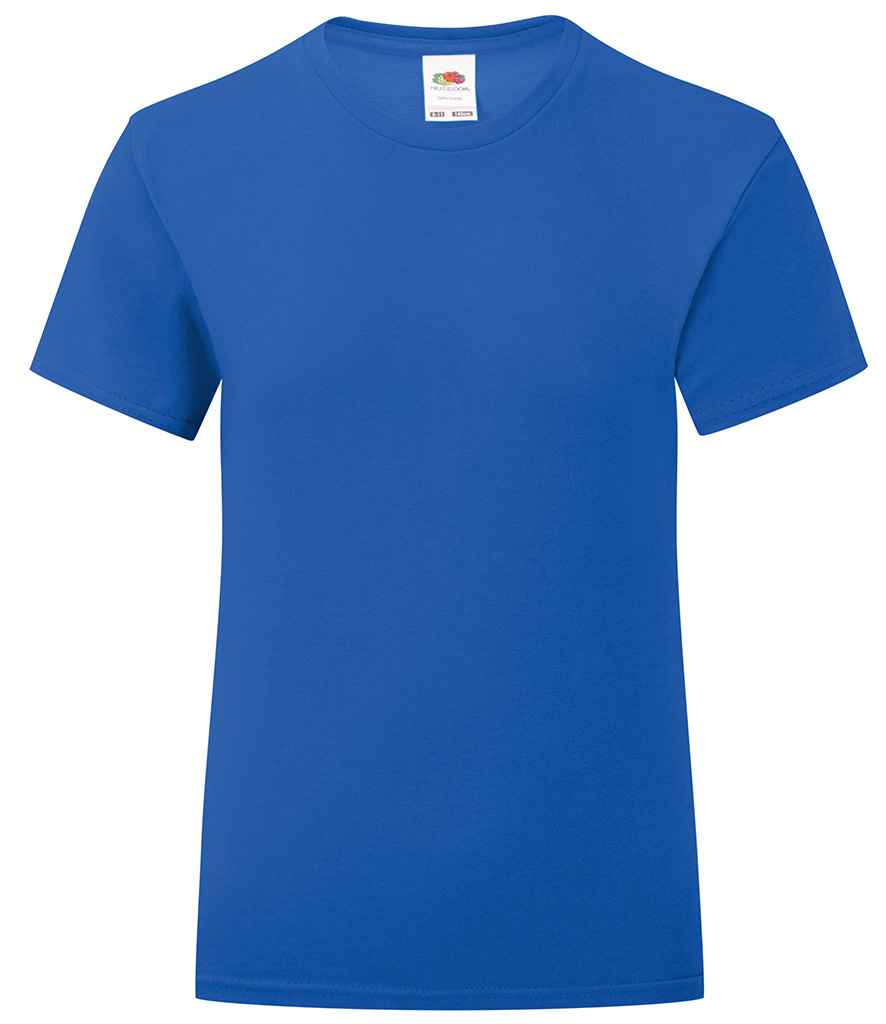 Fruit of the Loom Girls Iconic 150 T-Shirt in Royal Blue by Fruit of the Loom — Custom branded clothing by Print Press, featuring premium embroidery produced in our specialist print lab in the UK.