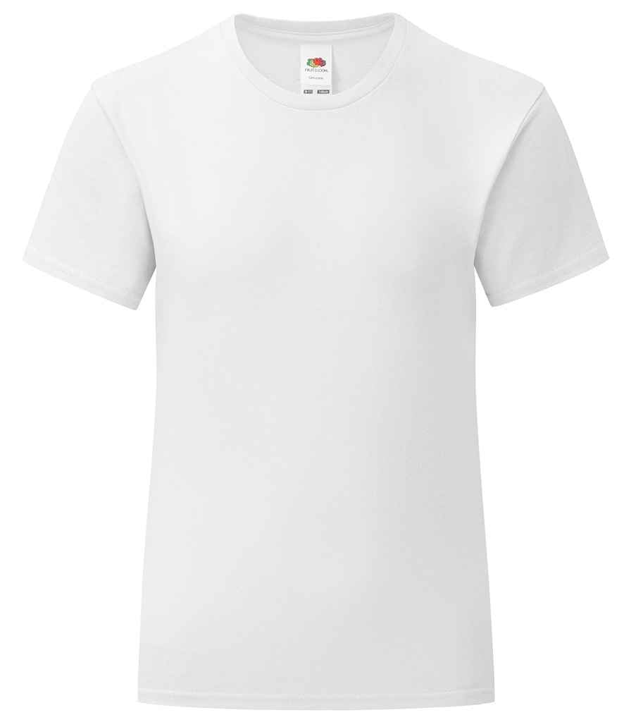 Fruit of the Loom Girls Iconic 150 T-Shirt in White by Fruit of the Loom — Custom branded clothing by Print Press, featuring premium embroidery produced in our specialist print lab in the UK.