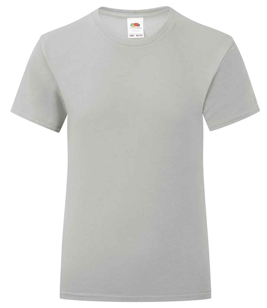 Fruit of the Loom Girls Iconic 150 T-Shirt in Zinc by Fruit of the Loom — Custom branded clothing by Print Press, featuring premium embroidery produced in our specialist print lab in the UK.