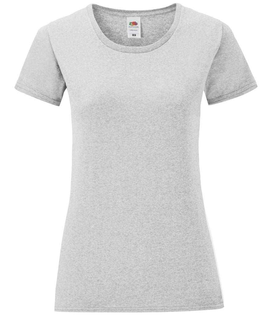 Fruit of the Loom Ladies Iconic 150 T-Shirt - (2nd Colours) in Athletic Heather by Fruit of the Loom — Custom branded clothing by Print Press, featuring premium embroidery produced in our specialist print lab in the UK.