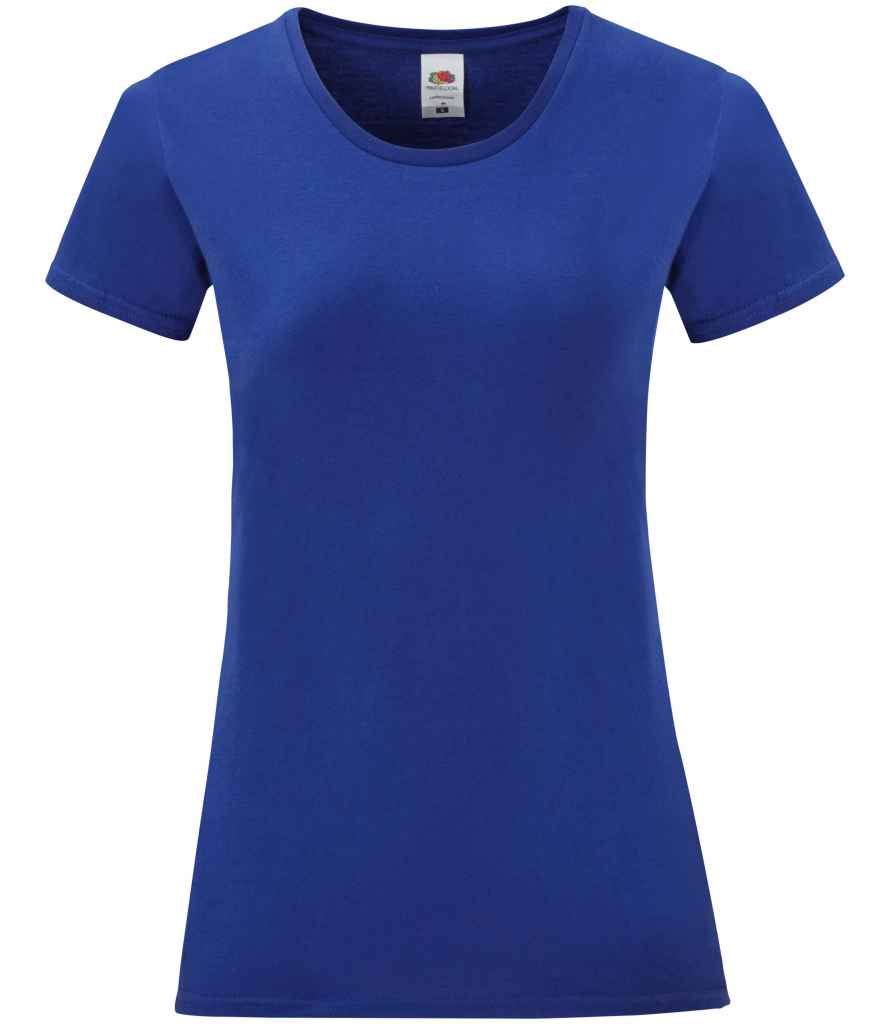 Fruit of the Loom Ladies Iconic 150 T-Shirt - (2nd Colours) in Cobalt by Fruit of the Loom — Custom branded clothing by Print Press, featuring premium embroidery produced in our specialist print lab in the UK.