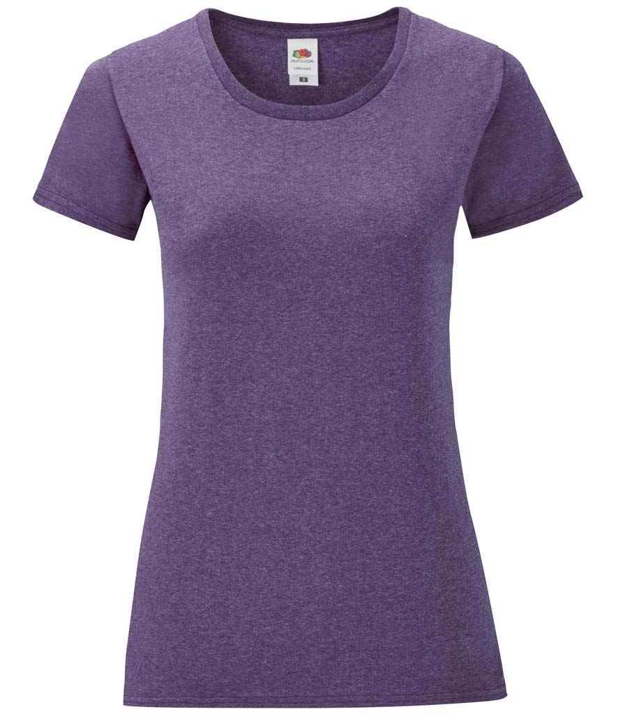 Fruit of the Loom Ladies Iconic 150 T-Shirt in Heather Purple by Fruit of the Loom — Custom branded clothing by Print Press, featuring premium embroidery produced in our specialist print lab in the UK.