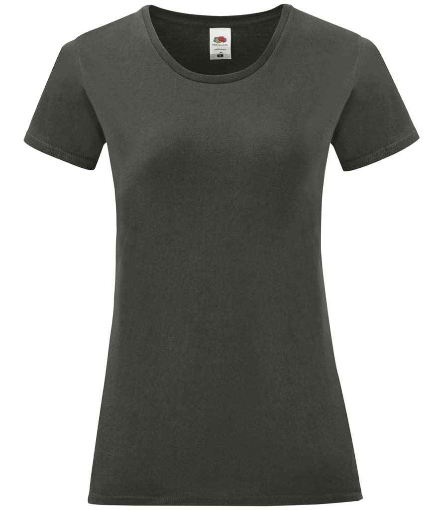 Fruit of the Loom Ladies Iconic 150 T-Shirt in Light Graphite by Fruit of the Loom — Custom branded clothing by Print Press, featuring premium embroidery produced in our specialist print lab in the UK.
