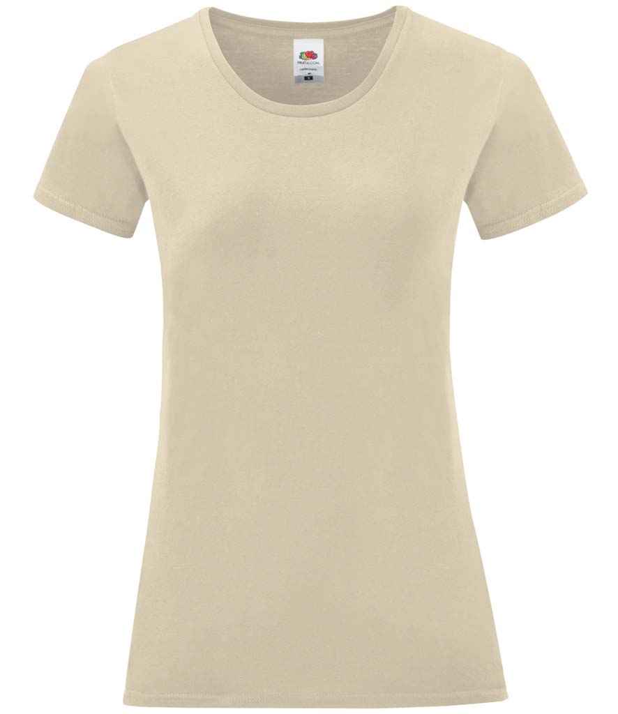 Fruit of the Loom Ladies Iconic 150 T-Shirt in Natural by Fruit of the Loom — Custom branded clothing by Print Press, featuring premium embroidery produced in our specialist print lab in the UK.