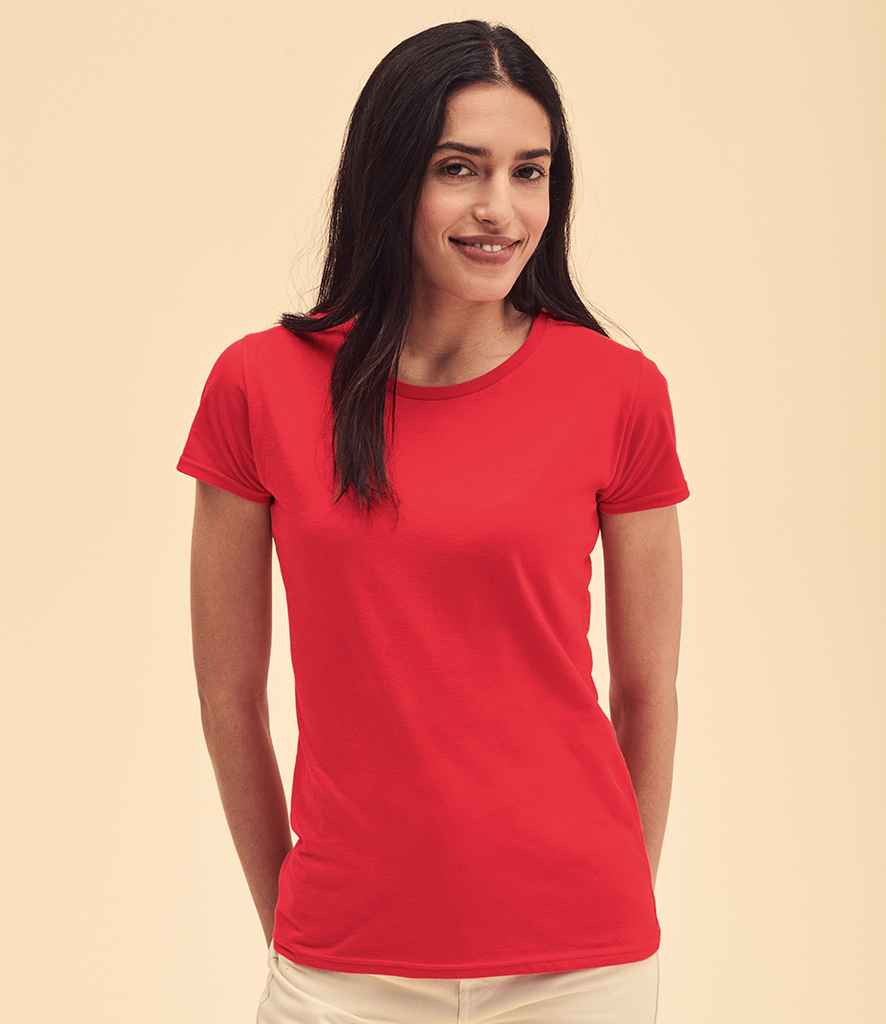 Fruit of the Loom Ladies Iconic 150 T-Shirt in Red by Fruit of the Loom — Custom branded clothing by Print Press, featuring premium embroidery produced in our specialist print lab in the UK.