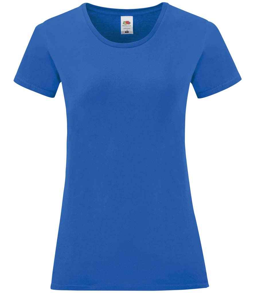 Fruit of the Loom Ladies Iconic 150 T-Shirt in Royal Blue by Fruit of the Loom — Custom branded clothing by Print Press, featuring premium embroidery produced in our specialist print lab in the UK.