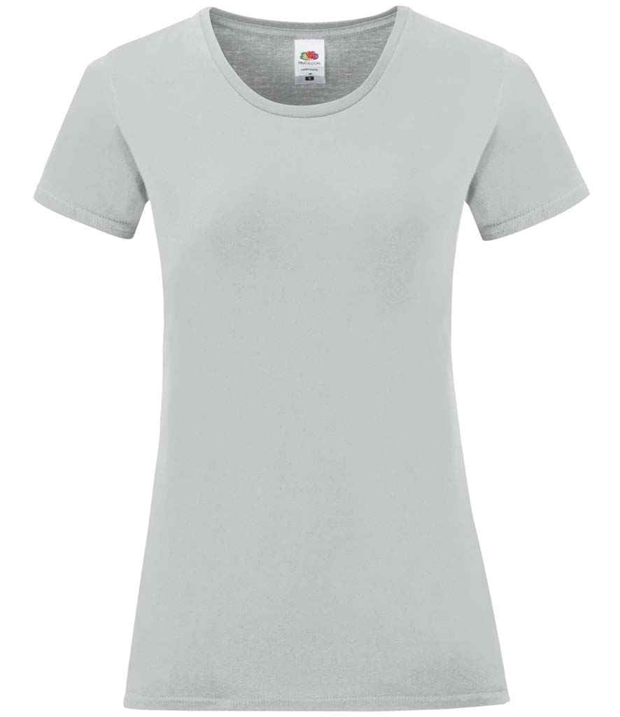 Fruit of the Loom Ladies Iconic 150 T-Shirt in Zinc by Fruit of the Loom — Custom branded clothing by Print Press, featuring premium embroidery produced in our specialist print lab in the UK.