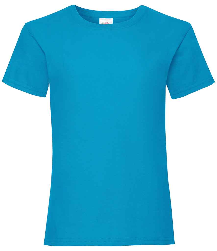 Fruit of the Loom Girls Value T-Shirt in Azure by Fruit of the Loom — Custom branded clothing by Print Press, featuring premium embroidery produced in our specialist print lab in the UK.