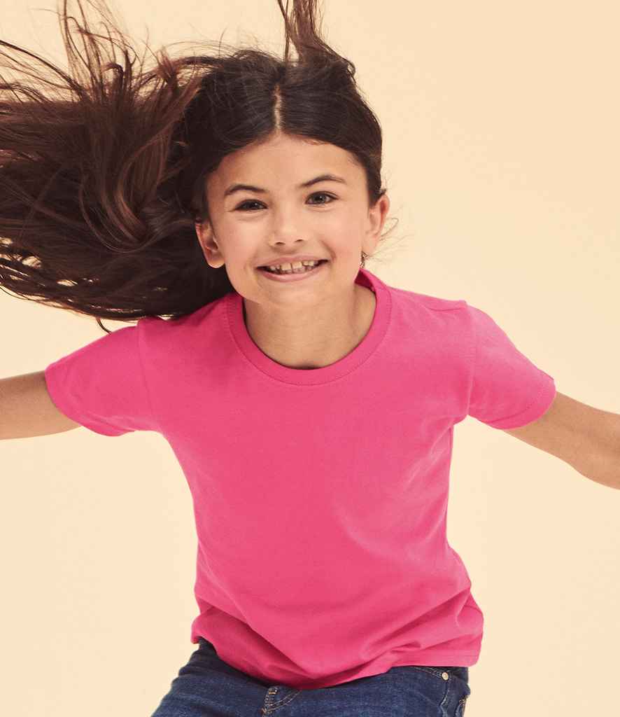 Fruit of the Loom Girls Value T-Shirt in Fuchsia by Fruit of the Loom — Custom branded clothing by Print Press, featuring premium embroidery produced in our specialist print lab in the UK.