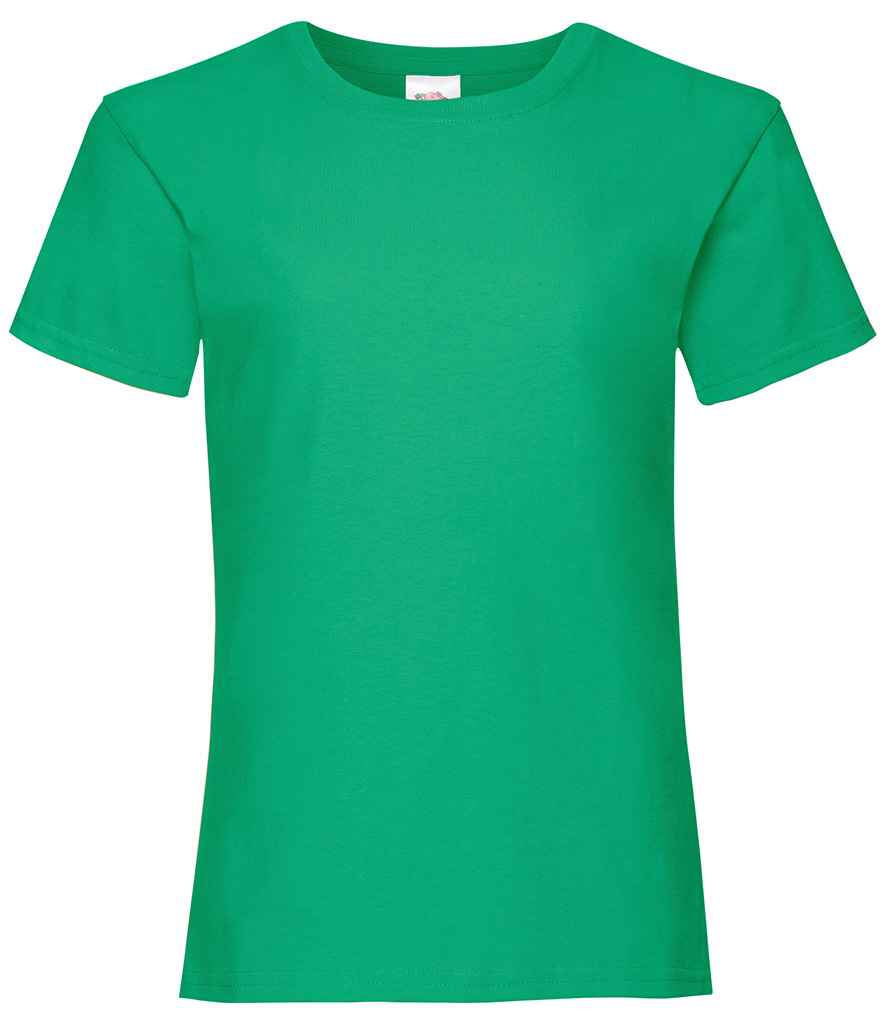Fruit of the Loom Girls Value T-Shirt in Kelly Green by Fruit of the Loom — Custom branded clothing by Print Press, featuring premium embroidery produced in our specialist print lab in the UK.