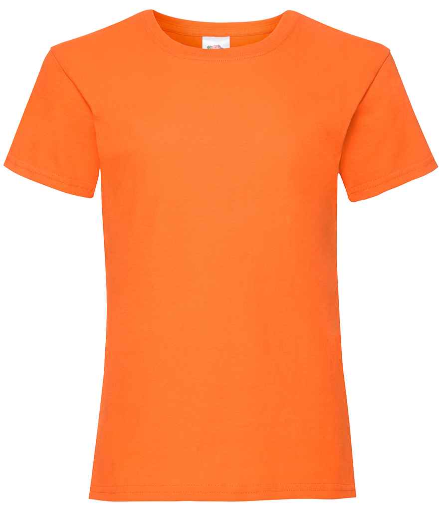 Fruit of the Loom Girls Value T-Shirt in Orange by Fruit of the Loom — Custom branded clothing by Print Press, featuring premium embroidery produced in our specialist print lab in the UK.