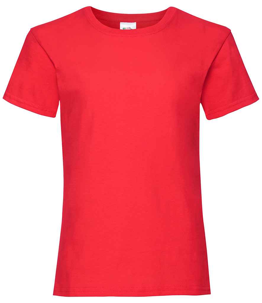 Fruit of the Loom Girls Value T-Shirt in Red by Fruit of the Loom — Custom branded clothing by Print Press, featuring premium embroidery produced in our specialist print lab in the UK.