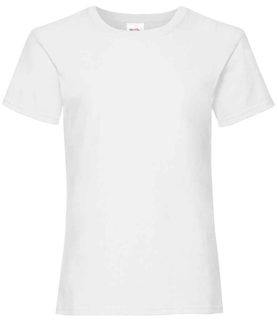 Fruit of the Loom Girls Value T-Shirt in White by Fruit of the Loom — Custom branded clothing by Print Press, featuring premium embroidery produced in our specialist print lab in the UK.
