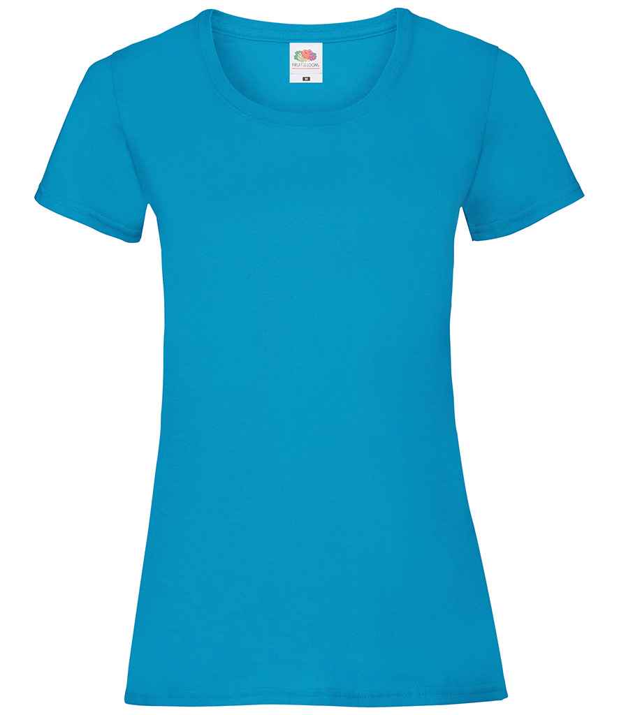 Fruit of the Loom Lady Fit Value T-Shirt - (2nd Colours) in Azure by Fruit of the Loom — Custom branded clothing by Print Press, featuring premium embroidery produced in our specialist print lab in the UK.