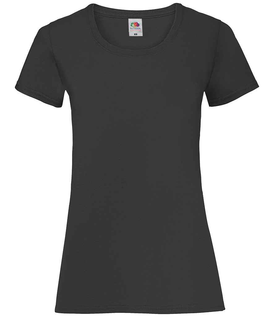 Fruit of the Loom Lady Fit Value T-Shirt - (2nd Colours) in Black by Fruit of the Loom — Custom branded clothing by Print Press, featuring premium embroidery produced in our specialist print lab in the UK.