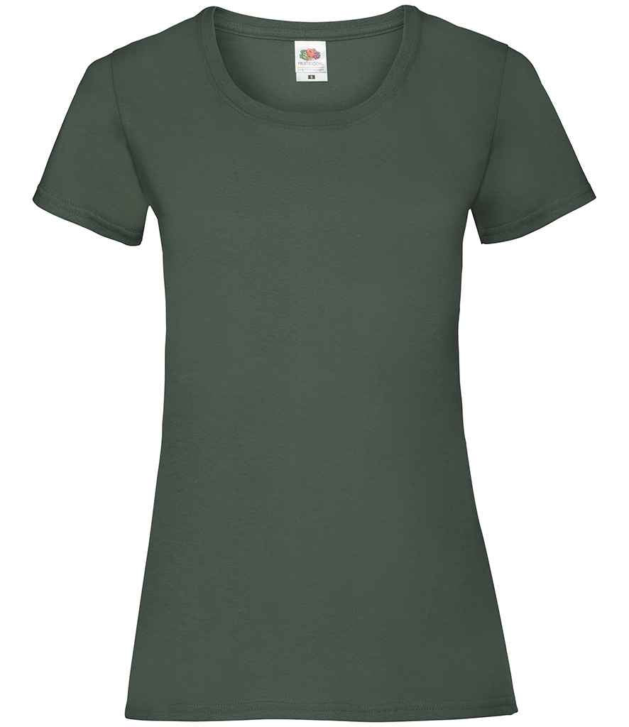 Fruit of the Loom Lady Fit Value T-Shirt - (2nd Colours) in Bottle Green by Fruit of the Loom — Custom branded clothing by Print Press, featuring premium embroidery produced in our specialist print lab in the UK.
