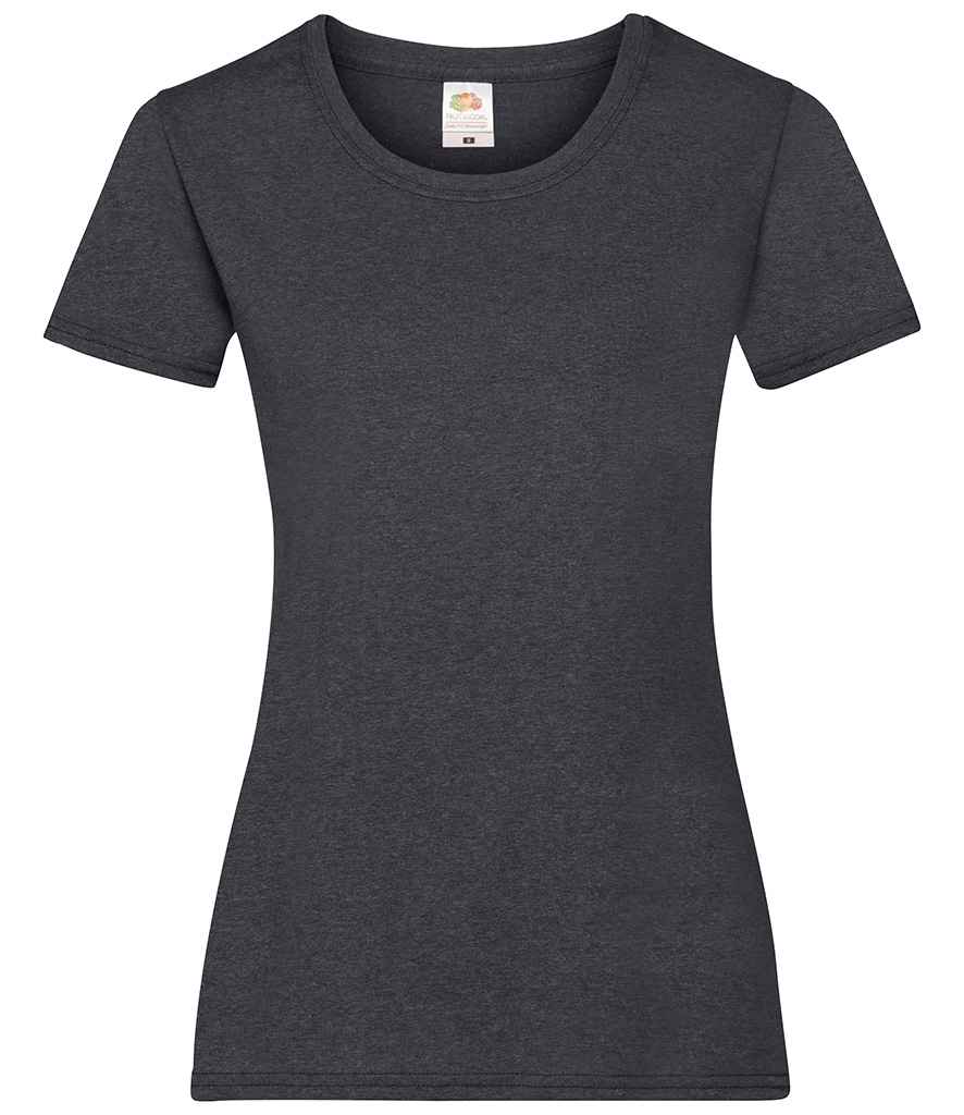 Fruit of the Loom Lady Fit Value T-Shirt - (2nd Colours) in Dark Heather by Fruit of the Loom — Custom branded clothing by Print Press, featuring premium embroidery produced in our specialist print lab in the UK.