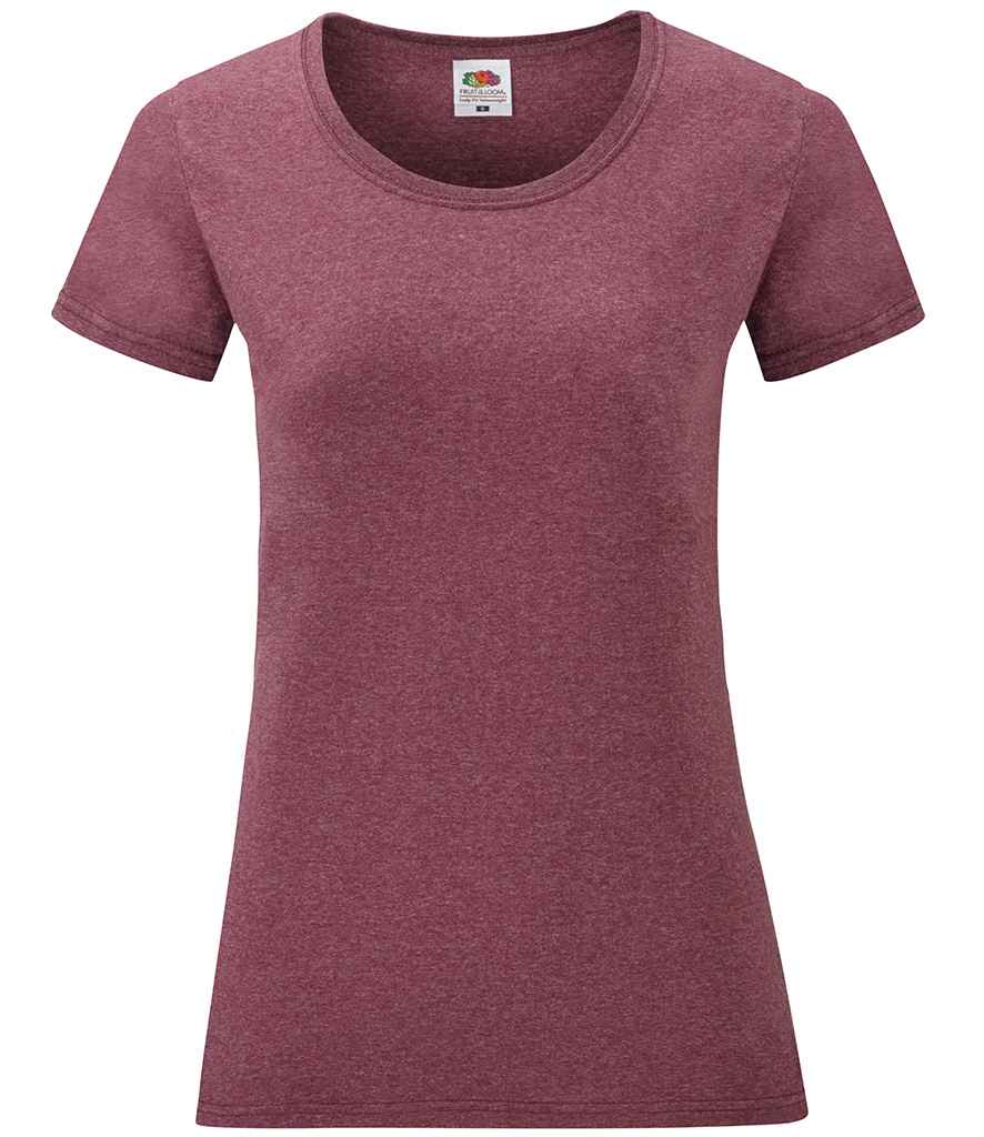 Fruit of the Loom Lady Fit Value T-Shirt - (2nd Colours) in Heather Burgundy by Fruit of the Loom — Custom branded clothing by Print Press, featuring premium embroidery produced in our specialist print lab in the UK.