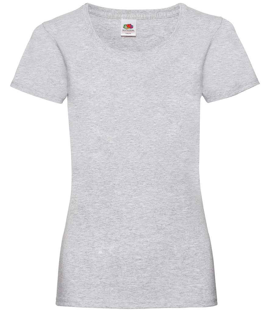 Fruit of the Loom Lady Fit Value T-Shirt - (2nd Colours) in Heather Grey by Fruit of the Loom — Custom branded clothing by Print Press, featuring premium embroidery produced in our specialist print lab in the UK.