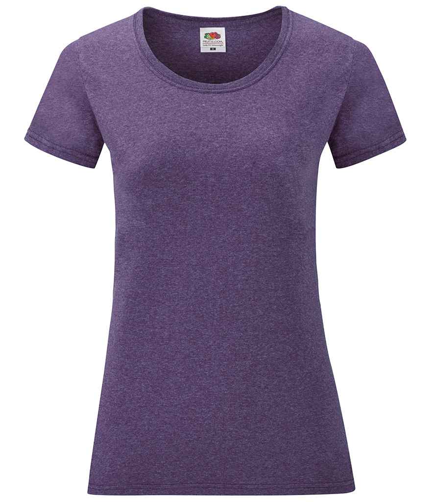 Fruit of the Loom Lady Fit Value T-Shirt in Heather Purple by Fruit of the Loom — Custom branded clothing by Print Press, featuring premium embroidery produced in our specialist print lab in the UK.