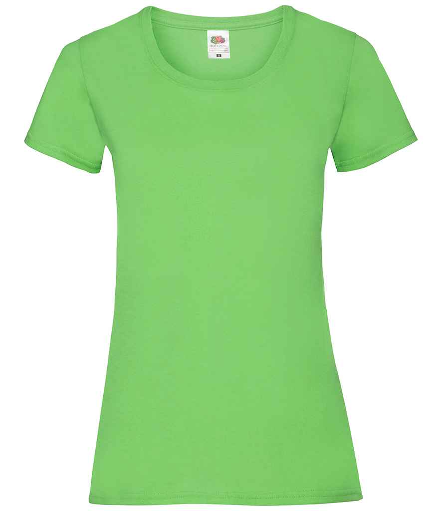 Fruit of the Loom Lady Fit Value T-Shirt in Lime Green by Fruit of the Loom — Custom branded clothing by Print Press, featuring premium embroidery produced in our specialist print lab in the UK.