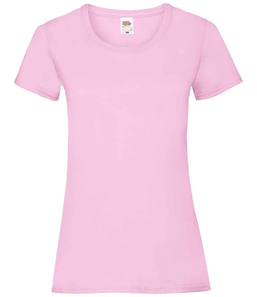 Fruit of the Loom Lady Fit Value T-Shirt in Light Pink by Fruit of the Loom — Custom branded clothing by Print Press, featuring premium embroidery produced in our specialist print lab in the UK.