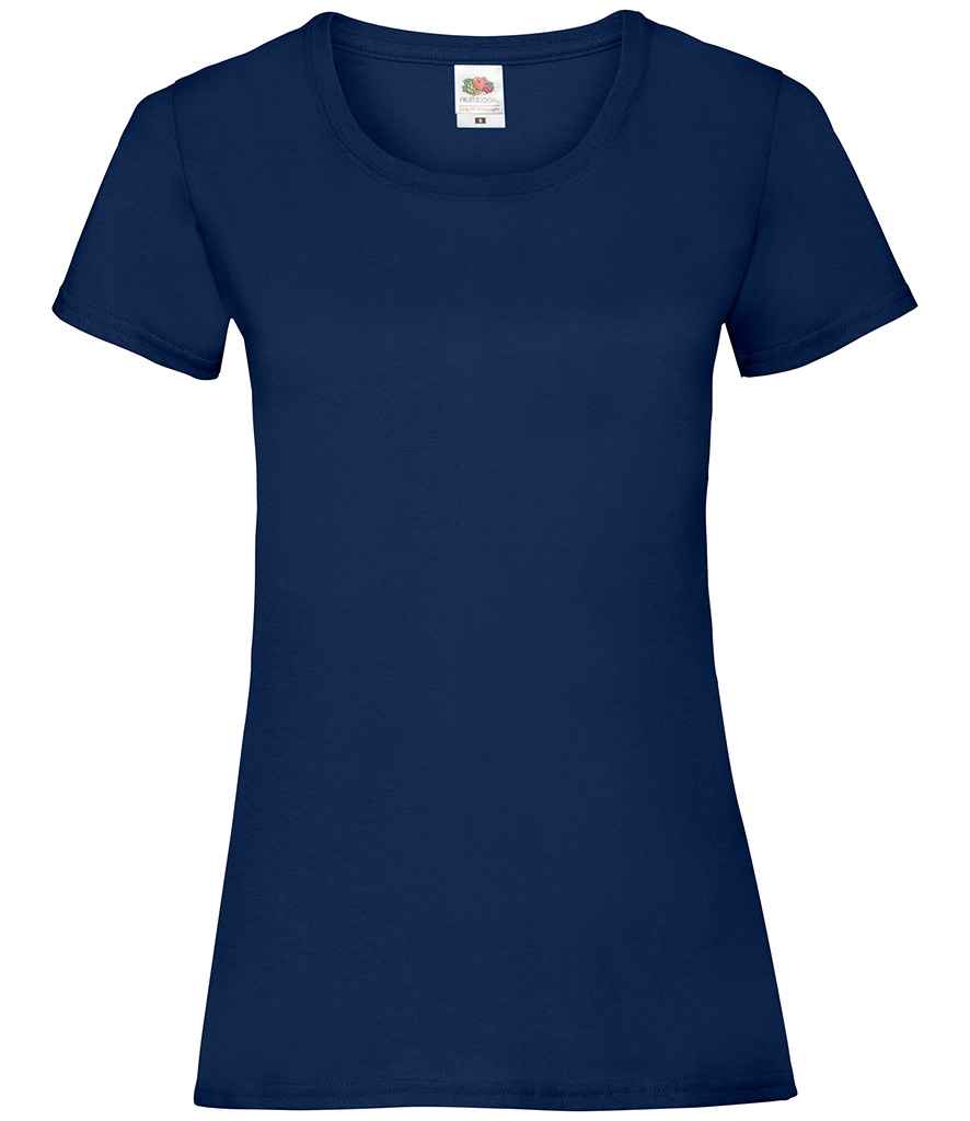 Fruit of the Loom Lady Fit Value T-Shirt in Navy by Fruit of the Loom — Custom branded clothing by Print Press, featuring premium embroidery produced in our specialist print lab in the UK.