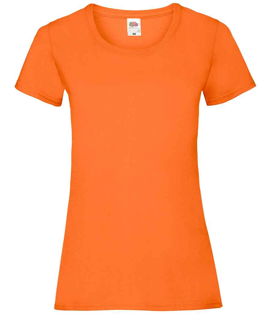 Fruit of the Loom Lady Fit Value T-Shirt in Orange by Fruit of the Loom — Custom branded clothing by Print Press, featuring premium embroidery produced in our specialist print lab in the UK.