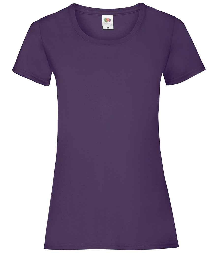 Fruit of the Loom Lady Fit Value T-Shirt in Purple by Fruit of the Loom — Custom branded clothing by Print Press, featuring premium embroidery produced in our specialist print lab in the UK.