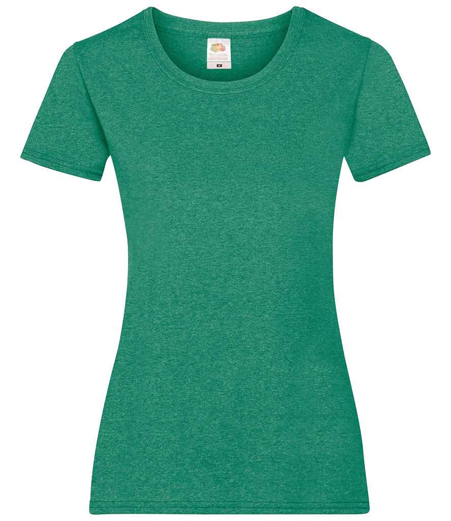 Fruit of the Loom Lady Fit Value T-Shirt - (2nd Colours) in Heather Green by Fruit of the Loom — Custom branded clothing by Print Press, featuring premium embroidery produced in our specialist print lab in the UK.
