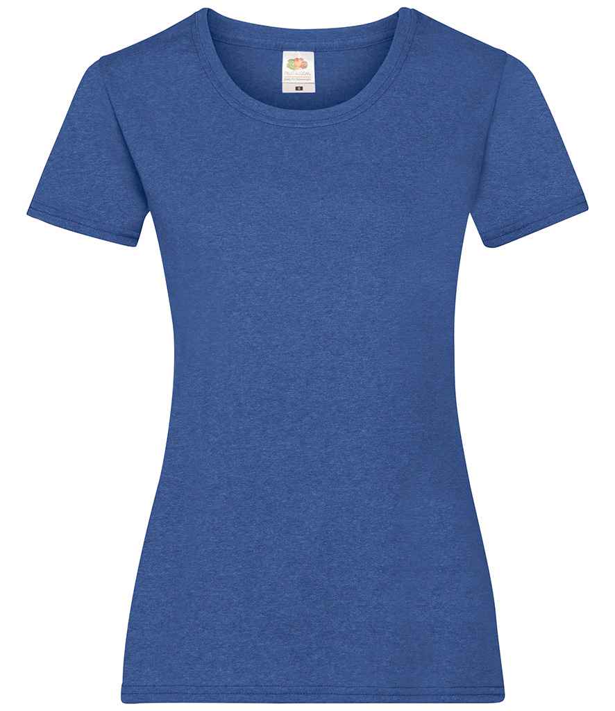 Fruit of the Loom Lady Fit Value T-Shirt in Heather Royal by Fruit of the Loom — Custom branded clothing by Print Press, featuring premium embroidery produced in our specialist print lab in the UK.