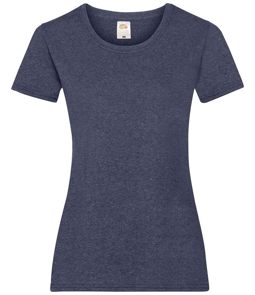 Fruit of the Loom Lady Fit Value T-Shirt - (2nd Colours) in Heather Navy by Fruit of the Loom — Custom branded clothing by Print Press, featuring premium embroidery produced in our specialist print lab in the UK.