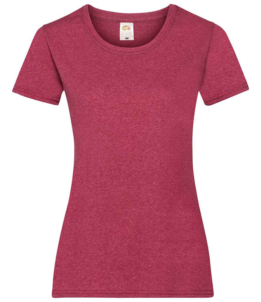 Fruit of the Loom Lady Fit Value T-Shirt in Heather Red by Fruit of the Loom — Custom branded clothing by Print Press, featuring premium embroidery produced in our specialist print lab in the UK.
