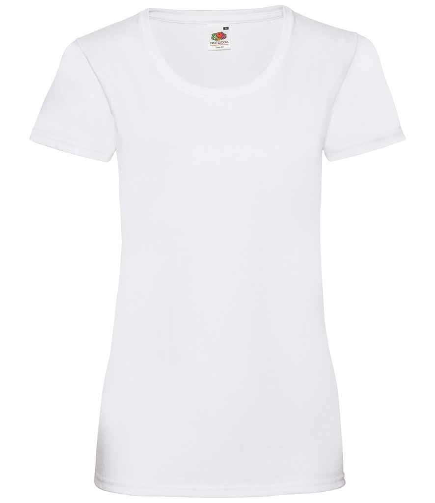 Fruit of the Loom Lady Fit Value T-Shirt in White by Fruit of the Loom — Custom branded clothing by Print Press, featuring premium embroidery produced in our specialist print lab in the UK.