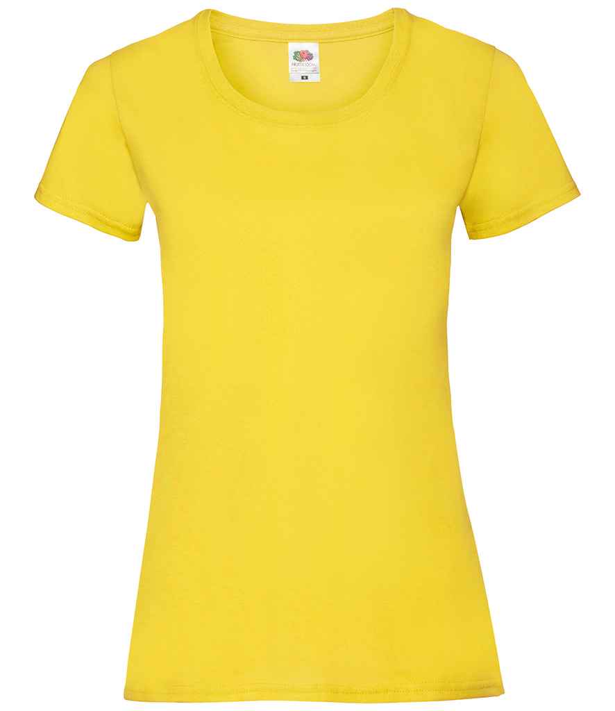 Fruit of the Loom Lady Fit Value T-Shirt in Yellow by Fruit of the Loom — Custom branded clothing by Print Press, featuring premium embroidery produced in our specialist print lab in the UK.