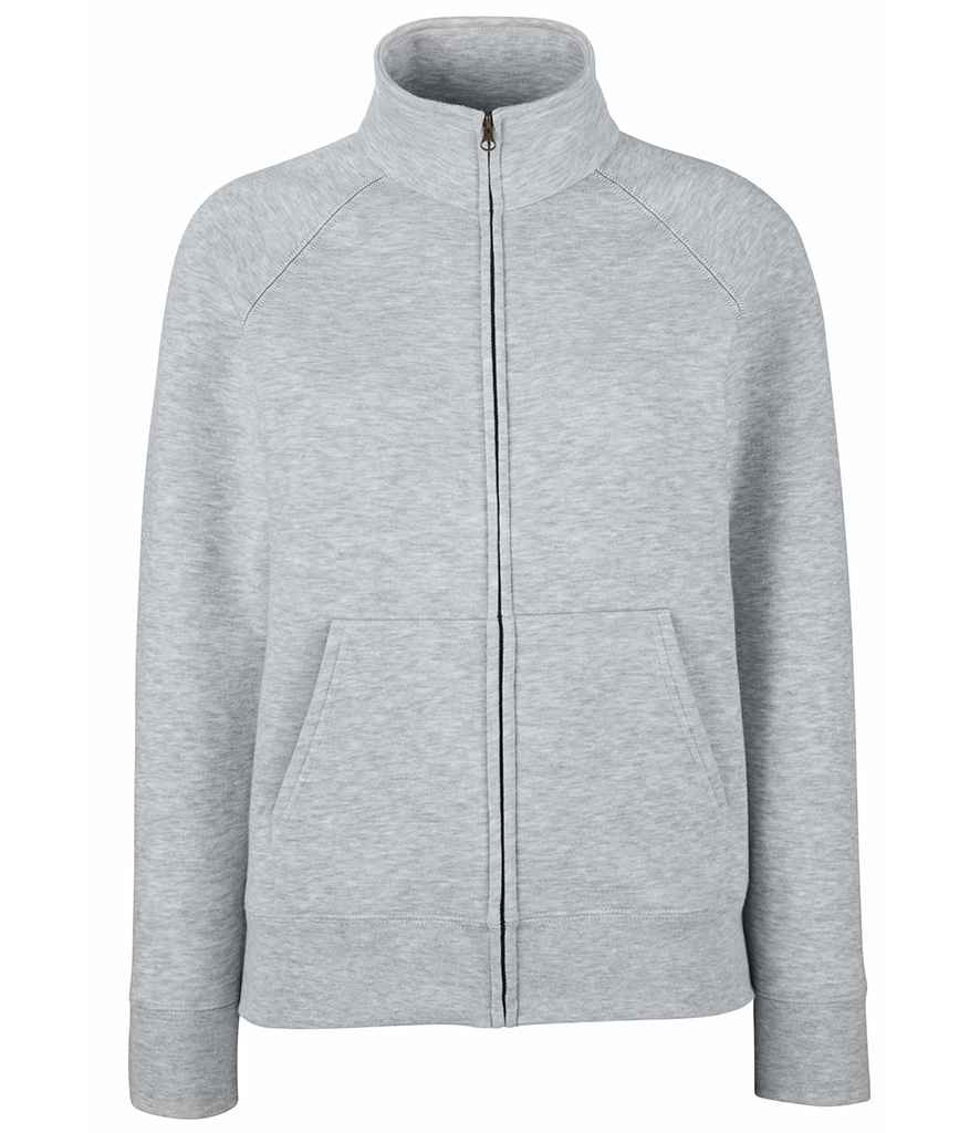 Fruit of the Loom Premium Lady Fit Sweat Jacket in Heather Grey by Fruit of the Loom — Custom branded clothing by Print Press, featuring premium embroidery produced in our specialist print lab in the UK.