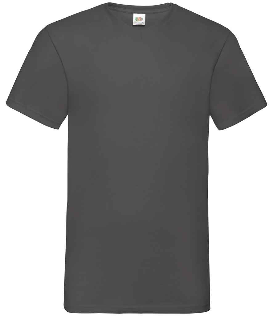 Fruit of the Loom V Neck Value T-Shirt in Light Graphite by Fruit of the Loom — Custom branded clothing by Print Press, featuring premium embroidery produced in our specialist print lab in the UK.