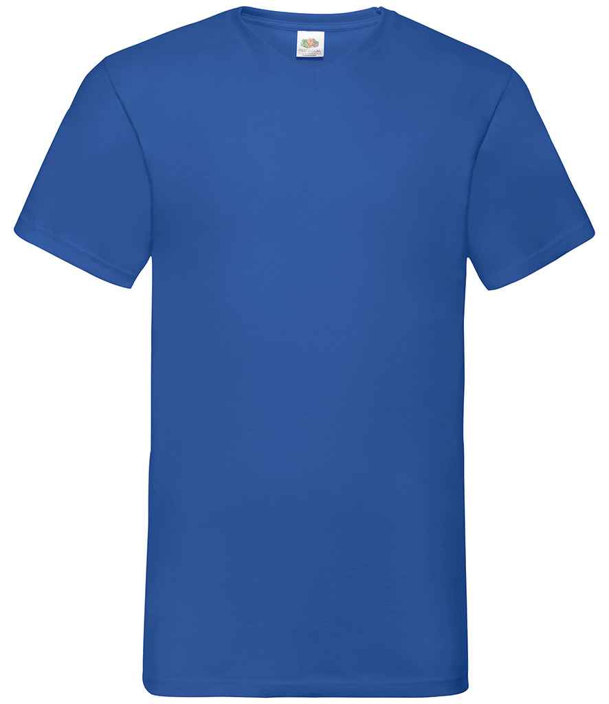 Fruit of the Loom V Neck Value T-Shirt in Royal Blue by Fruit of the Loom — Custom branded clothing by Print Press, featuring premium embroidery produced in our specialist print lab in the UK.