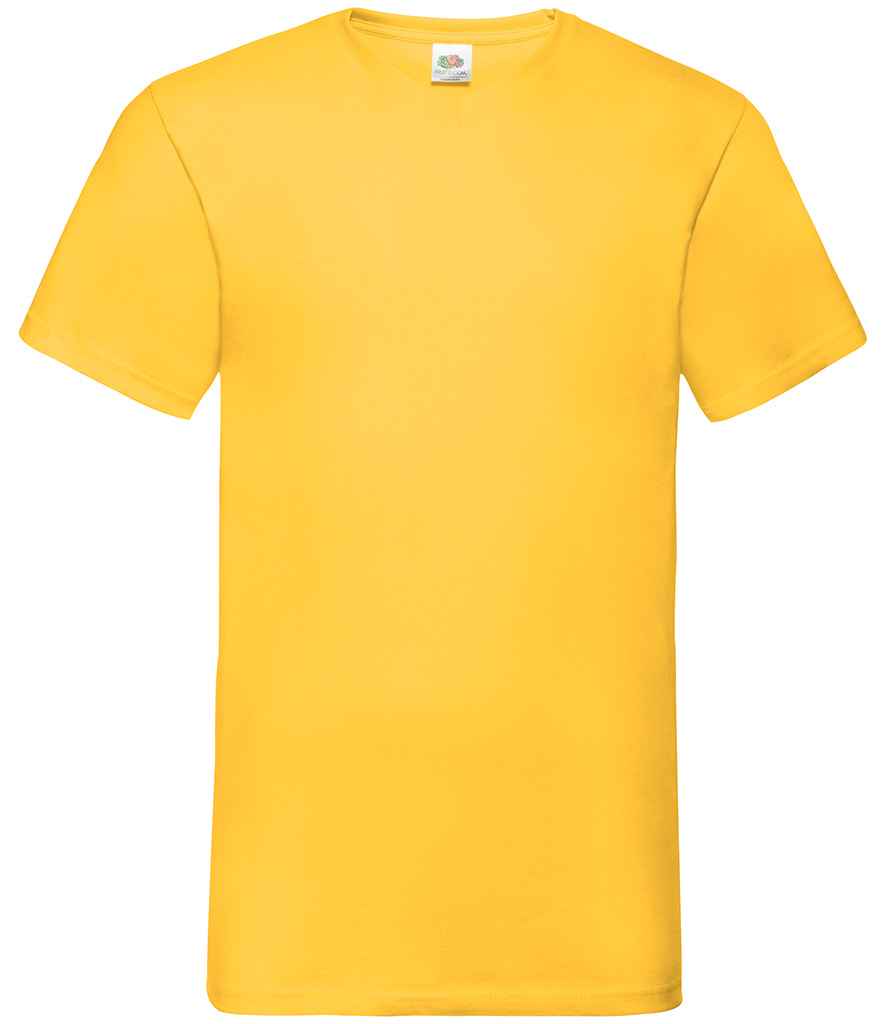 Fruit of the Loom V Neck Value T-Shirt in Sunflower by Fruit of the Loom — Custom branded clothing by Print Press, featuring premium embroidery produced in our specialist print lab in the UK.