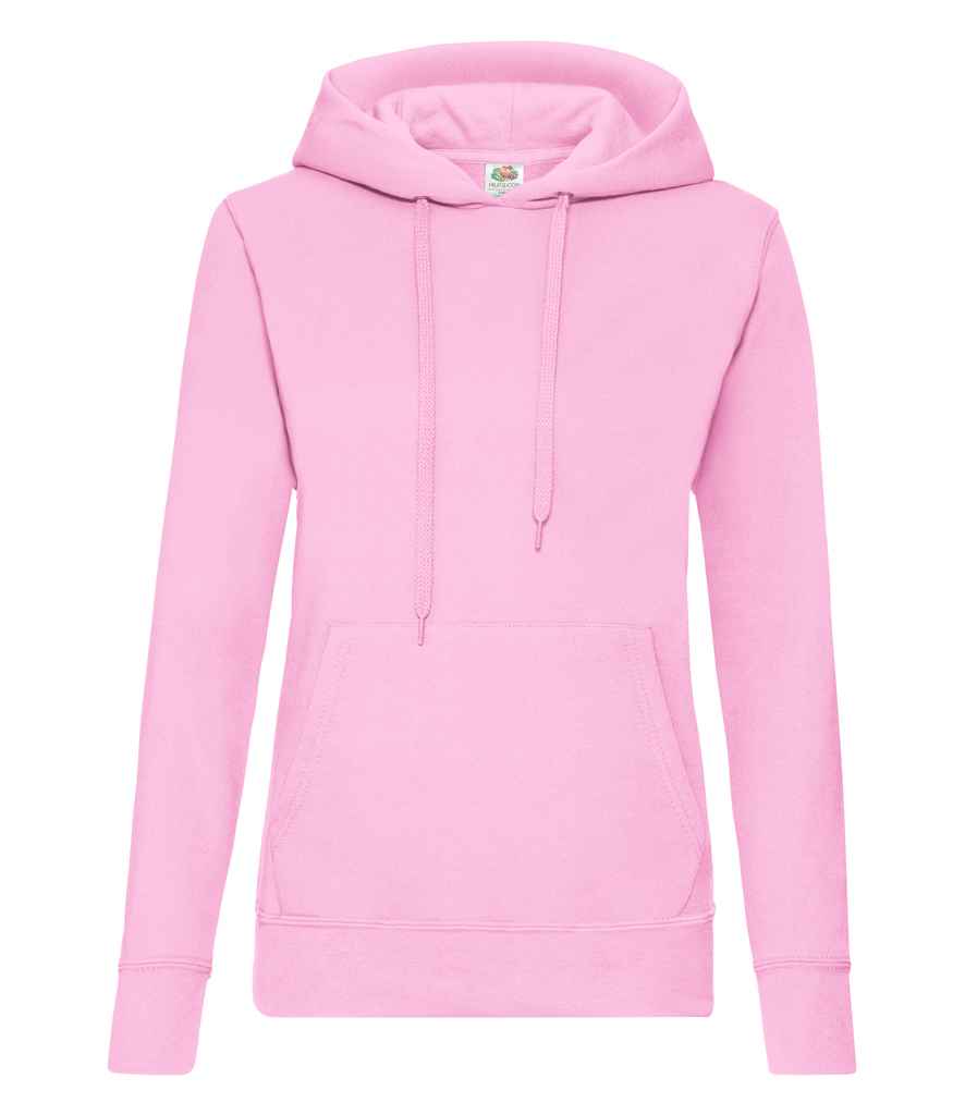 Fruit of the Loom Classic Lady Fit Hooded Sweatshirt in by Fruit of the Loom — Custom branded clothing by Print Press, featuring premium embroidery produced in our specialist print lab in the UK.
