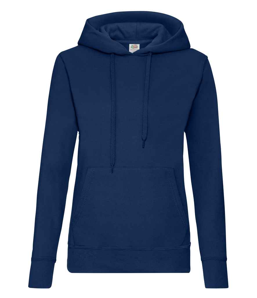 Fruit of the Loom Classic Lady Fit Hooded Sweatshirt in by Fruit of the Loom — Custom branded clothing by Print Press, featuring premium embroidery produced in our specialist print lab in the UK.
